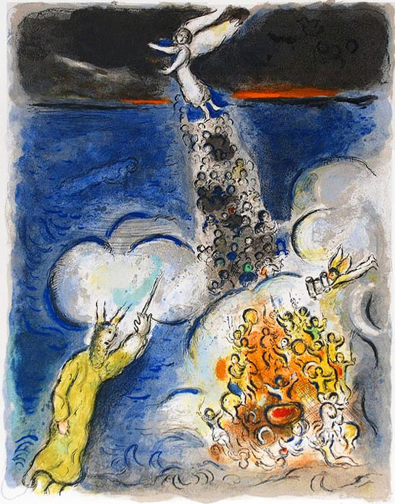 Der Zug überquerte das Rote Meer von Marc Chagall dem Zeitgenossen von Exodus Ölgemälde